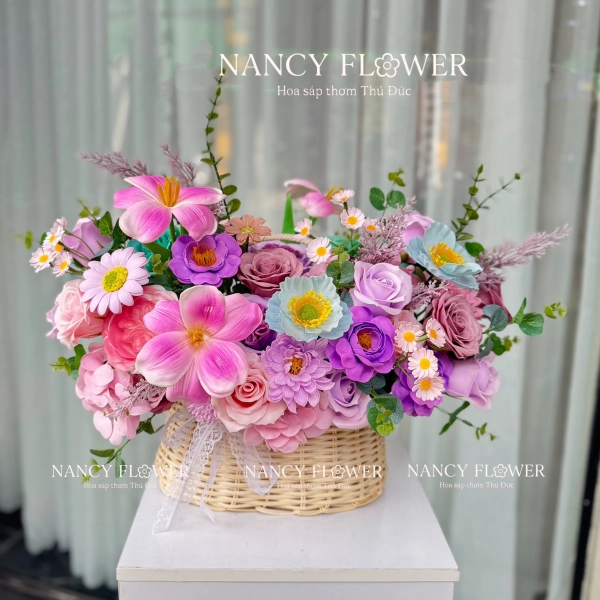 Giỏ hoa sáp đẹp